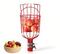 HERCHR Strumento per la Raccolta della Frutta, 25x2x15 cm Twist On Cesto per la Raccolta della Frutta Pinza Multifunzionale Staccabile per Arance Raccoglitore per Alberi per Avocado, (Red)