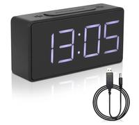 HERCHR Sveglia da Comodino Digitale Alimentata, LED Sveglia con Grande Time Display LED, Funzione Snooze, 2 Livelli di Luminosità per Camera da Letto