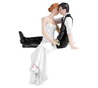 HERCHR Topper della Torta Nuziale, amorevole Sposa da Sposa e Sposo Cake Topper Coppia di sposi in Resina Figurina Figurina per Il Matrimonio