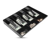 HERCHR Vassoio in Contanti, Mini Cassetto Registri in Contanti Vassoi dei Registratori di Cassa 12,6 "x 9,6" x 1,4 "Casella di Denaro in Contanti per Bollette e Monete (Nero)