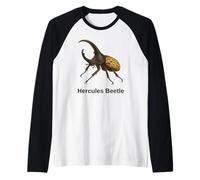 Hercules Beetle Impressionante Dynastes Hercules per Entomologo Maglia con Maniche Raglan