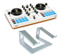 Hercules DJControl Mix Ultra Mobile DJ Controller con supporto keepdrum per computer portatile, colore: Argento