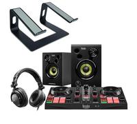 Hercules DJLearning Kit DJ-Set MKII + keepdrum supporto per computer portatile Nero