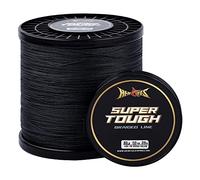 HERCULES Lenza da pesca intrecciata super resistente, 450 metri, 15,9 kg, test per acqua salata e d'acqua dolce PE, 4 fili, nero, 15,9 kg, 450 m