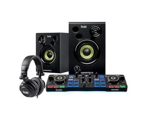 Hercules Starter kit DJ | Starlight Controller DJ USB con software Serato DJ Lite, altoparlanti monitor da 15 Watt e cuffie con isolamento acustico