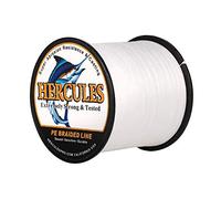 Hercules Super Cast - Lenza da pesca intrecciata, 100 m, 90,7 kg, test per acqua salata e acqua dolce, PE, treccia, 8 fili, bianco, 90,7 kg, 0,75 mm