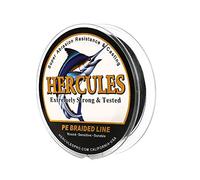 Hercules Super Cast - Lenza da pesca intrecciata, 100 m, test 45,4 kg, per acqua salata e d'acqua dolce, PE, treccia, 8 fili, colore: nero, 45,4 kg, 0,55 mm