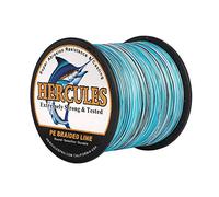 Hercules Super Cast - Lenza da pesca intrecciata, 1000 m, 13,6 kg, test per lenze da pesca in acqua dolce e salata, in PE, Superline 8 fili, mimetico blu, 13,6 kg (13,6 kg), 0,28 mm