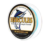 Hercules Super Cast - Lenza da pesca intrecciata, 300 m, 20 libbre, test per acqua salata e d'acqua dolce PE, treccia, 8 fili, multicolore, 9,1 kg, 0,20 mm