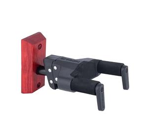 Hercules Supporto da parete per chitarra, AGS Plus, corto, base in legno, bordeaux