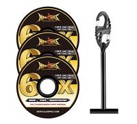 HERCULES Tippet per pesca a mosca, confezione da 3 pezzi, con supporto per bocchette, 6 x 1,4 kg, fluorocarburo