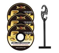 HERCULES Tippet per pesca a mosca, confezione da 3 pezzi, con supporto per bocchette da mosca, 5 x 1,9 kg, fluorocarburo