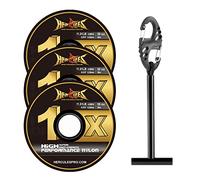 HERCULES Tippet per pesca a mosca, confezione da 3 pezzi, con supporto per tippet, 1 x 5,0 kg, in nylon