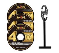 HERCULES Tippet per pesca a mosca, confezione da 3 pezzi, con supporto per tippet, 4 pezzi, 2,6 kg, in nylon