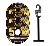 HERCULES Tippet per pesca a mosca, confezione da 3 pezzi, con supporto per tippet, 5 pezzi, 1,9 kg, in nylon