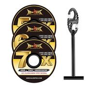HERCULES Tippet per pesca a mosca, confezione da 3 pezzi, con supporto per tippet, 5 x 6 x 7 x 55 m, fluorocarburo
