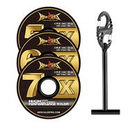 HERCULES Tippet pesca a mosca confezione da 3 pezzi con supporto per tippet mosca, 5X6X7X - 55YDS, nylon