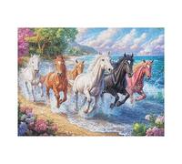 Herd Galloping on Flower Shore Puzzle 500 Pezzi Giochi Da Tavolo Per Famiglie Happy Time Divertimento Per Tutti Rilassamento E Convivialità Regalo Per Tutta La Famiglia 500 PCS