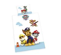 Herding 2632205063 Paw Patrol Copripiumino, Federa 40 x 60 cm e Copripiumino 100 x 135 cm, in Cotone di Flanella
