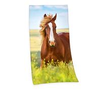 Herding Asciugamano, Motivo con Cavallo, Cotone, Multicolore, 150 x 75 cm