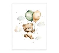 Herding babybest Coperta in microfibra morbida “Ballon Teddy”, 75 x 100 cm, poliestere, multicolore