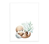Herding babybest Coperta in microfibra morbida “Schnuffel-Otter”, 75 x 100 cm, poliestere, multicolore