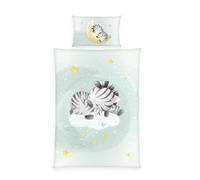 Herding babybest Set di Biancheria da Letto con Zebra, Federa 40 x 60 cm con Design Reversibile, Copripiumino 100 x 135 cm, Con Chiusura a Cerniera, 100% Cotone/Renforcé