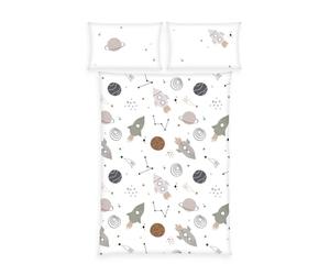 Herding Babybest Set di Biancheria da Letto in Flanella Spazio, Federa 40 x 60 cm con Piega da Hotel, Copripiumino 100 x 135 cm con Chiusura a Bottoni, Cotone, Flanella.