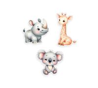 Herding babybest Set di cuscini sagomati, Adventure Buddies, set da 3, 100% poliestere, multicolore