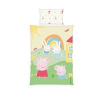 Herding, Biancheria da Letto Peppa Pig, Federa Circa 40 x 60 cm, Copripiumino Circa 100 x 135 cm, Con Cerniera e Chiusura a Hotel, 100% Cotone/Renforcé