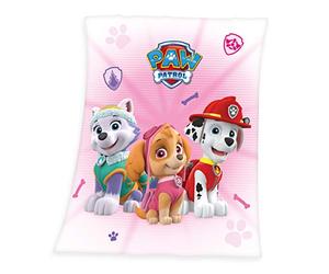 Herding Coperta Plaid, Paw Patrol, 130 x 160 cm, Poliestere, Rosa