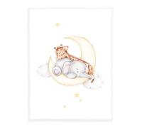 Herding Copertina in Pile Microfibra per Bebè Sleeping on the Moon, 75 x 100 cm, 100% Poliestere