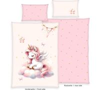 Herding Copripiumino Baby Unicorno Rosa 100 x 135 cm Cotone Set 2 Pezzi
