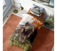 Herding Copripiumino Jurassic T Rex Design Set biancheria da letto reversibile ufficiale Set copripiumino singolo e federa