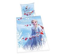 Herding Disney Frozen 2 Set di Biancheria da Letto Reversibile, Copripiumino 135 x 200 cm, Federa 40 x 60 cm, Cotone Renforcé, Blu