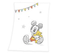 Herding Disney Mickey Mouse Coperta in Pile per Bambini, 75 x 100 cm, Poliestere, Bianco