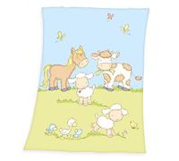Herding Fynn Coperta per Bambini, Gli Animali della Fattoria, 75 x 100 cm, Microfibra, Multicolore