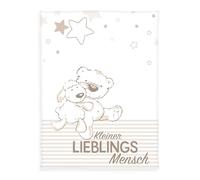 Herding Fynn Coperta per Bambini, Lieblingsmensch, 75 x 100 cm, Microfibra, Bianco