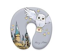 Herding Harry Potter Cuscino ergonomico da viaggio a forma di mezzaluna, 30x30x10 cm, Morbido cuscino per il collo, 100% poliestere, Comodo supporto per il collo in auto, aereo e treno, grigio