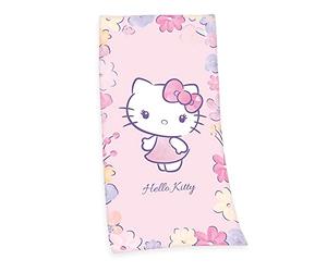Herding Hello Kitty - Telo mare in spugna velour, 100% cotone/velour, 75 x 150 cm