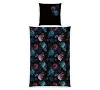 Herding Home Edition Biancheria da Letto in Raso Flowers, Copripiumino 135 x 220 cm, Federa 80 x 80 cm, Con Cerniera Scorrevole, Cotone/Raso