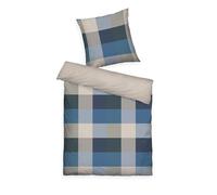 Herding Lenzuola di flanella TOM TAILOR, 70x90 cm + 140x200 cm, 100% cotone/flanella, con motivo reversibile e cerniera colorata, BOLD MOSAIC Blue, Green (Navy & Forest)