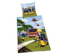 Herding SAM IL POMPIERE Set di Biancheria da Letto Reversibile, Federa 80 x 80 cm, Copripiumino 135 x 200 cm, Cotone/Renforcé