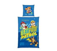 Herding Set biancheria da Letto, Paw Patrol, federa 80 x 80 cm con bottoni e design reversibile, copripiumino 135 x 200 cm con chiusura a bottoni, 100% cotone