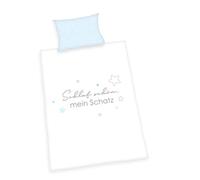 Herding Baby Best Set di Biancheria da Letto, Cotton, Bianco/Azzurro, 40 x 60 cm, 100 x 135 cm