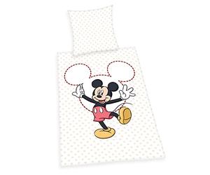 Herding Set di Biancheria da Letto Disney Topolino, Federa 80 x 80 cm, Copripiumino 135 x 200 cm, Con Cerniera Scorrevole di Qualità, Cotone