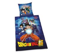 Herding Set di Biancheria da Letto, Dragonball Super, Federa 70 x 90 cm con Chiusura a Cerniera e Motivo Reversibile, Copripiumino 140 x 200 cm con Chiusura a Cerniera, 100% Cotone/Renforcé