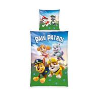 Herding Set di Biancheria da Letto, Paw Patrol, Federa 80 x 80 cm con Bottoni e Design Reversibile, Copripiumino 135 x 200 cm con Chiusura a Bottoni, 100% Cotone