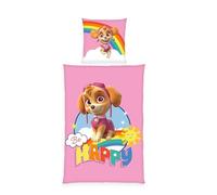 Herding Set di Biancheria da Letto, Paw Patrol, Federa 80 x 80 cm con Bottoni e Design Reversibile, Copripiumino 135 x 200 cm con Chiusura a Bottoni, 100% Cotone