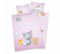 Herding Set Di Biancheria Da Letto Per Bambini Tom And Jerry 100x135 Cm Rosa